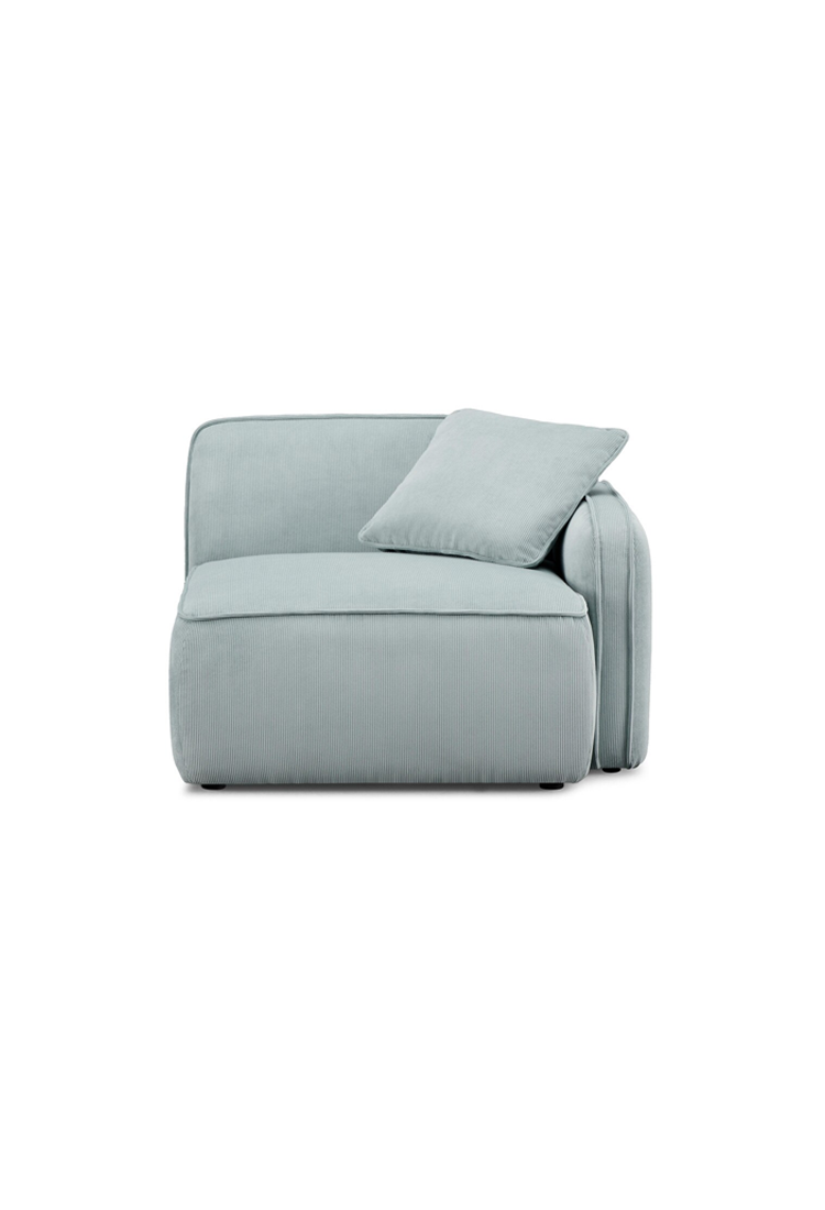 Syntara Velvet RAF Corner Chair,Light Green