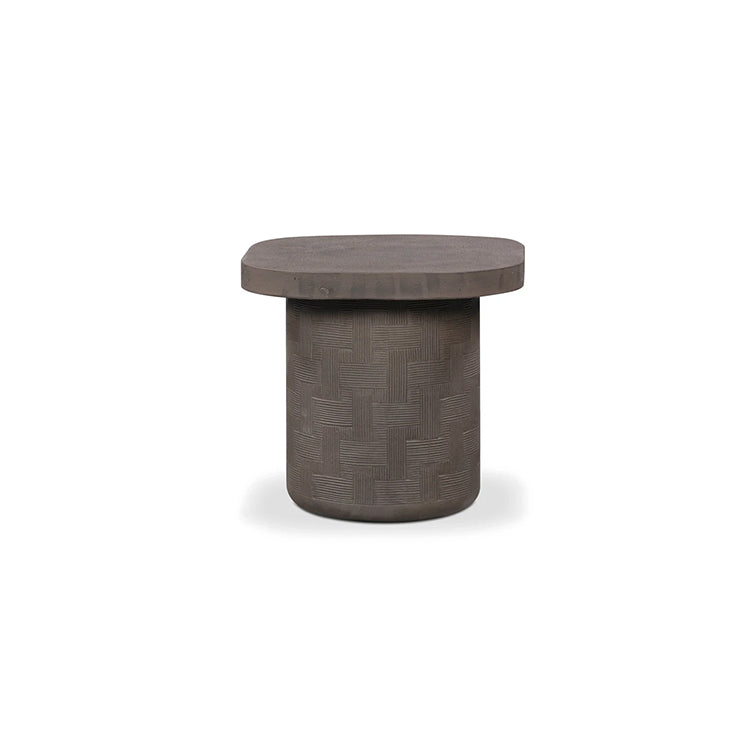 Serrie Concrete Side Table, dark umber