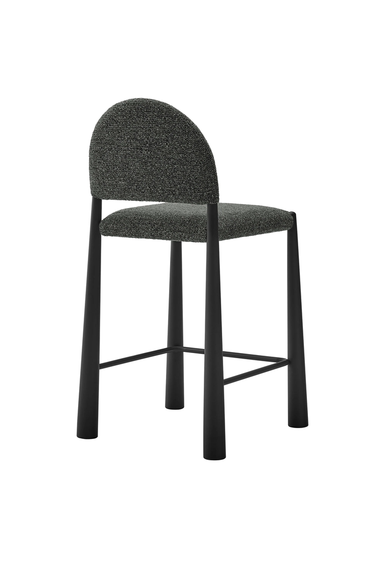 Alura Fabric Counter Stool,Black Anthracite