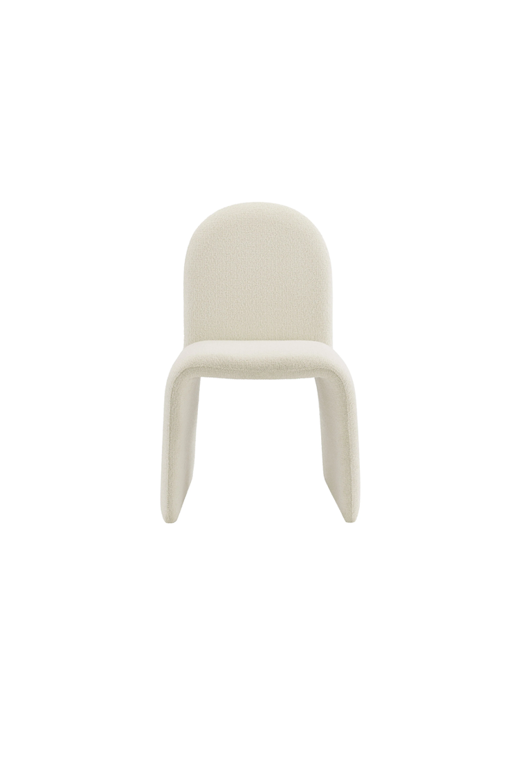 Riviera Boucle Armless Dining Chair,Cream