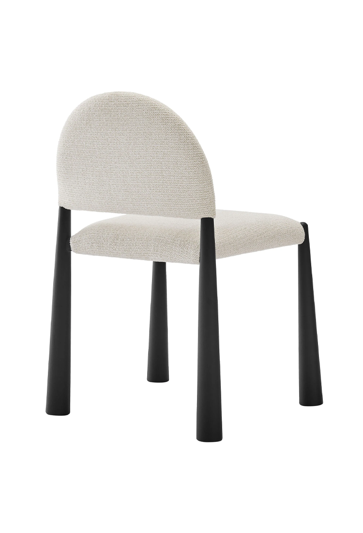 Alura Fabric Dining Side Chair,Black Cream