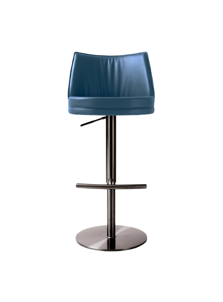 Gizmo Leater on Adjustable Stool,blue