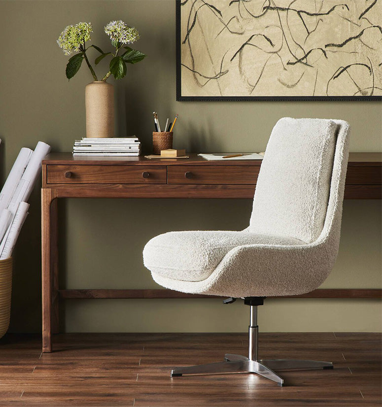 Four Hands Burbank Desk Chair ,shedon ivory