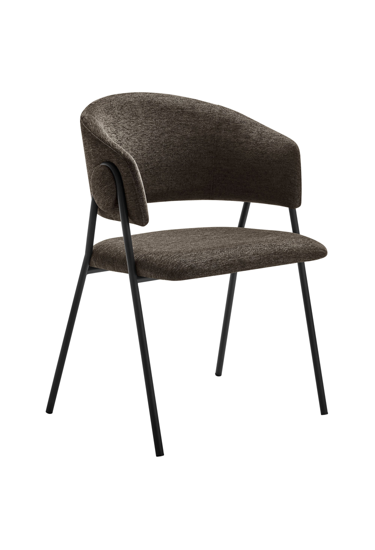 Savanna Heathered Chenille Dining Chair, Java Black(Set of 2)