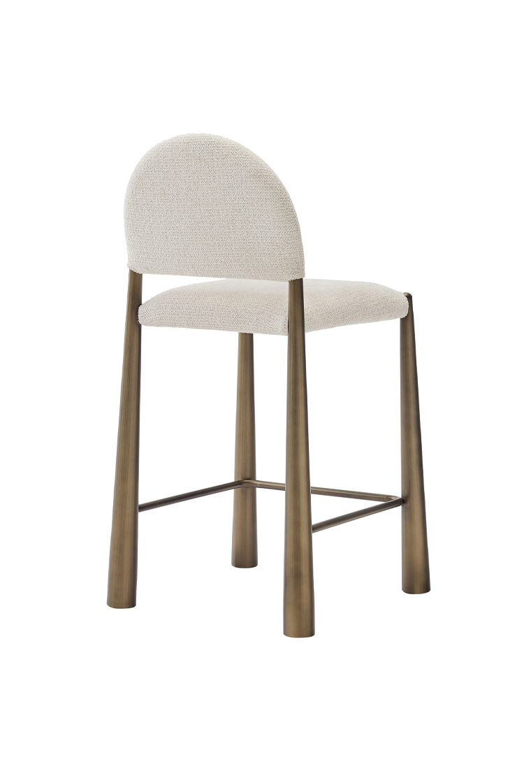 Alura Fabric Counter Stool,Brass Cream