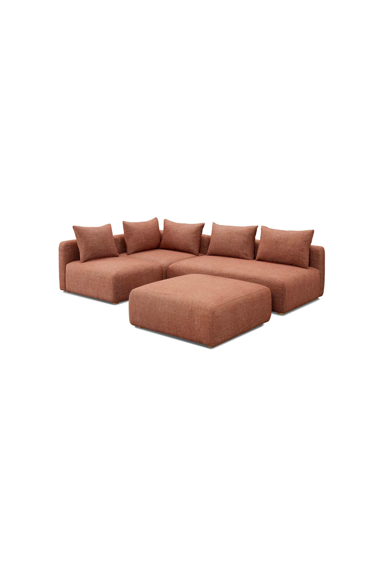 Temis Fabric 4-Piece Chaise Sectional,Sedona Red