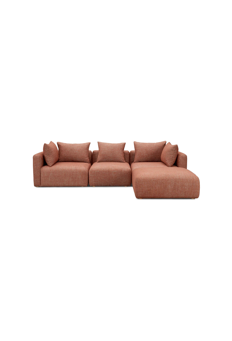 Temis Fabric 4-Piece Sectional, Sedona Red