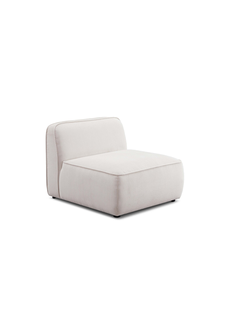 Syntara Velvet Armless Chair,White Sand