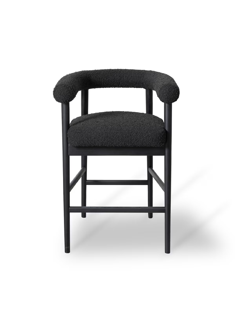 Riven Boucle Counter Stool,black