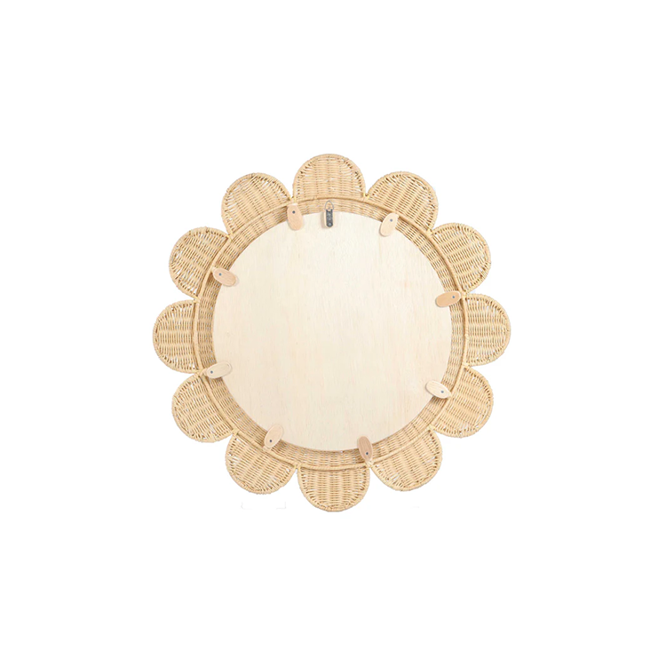 Coraline Rattan Round Wall Mirror, Natural