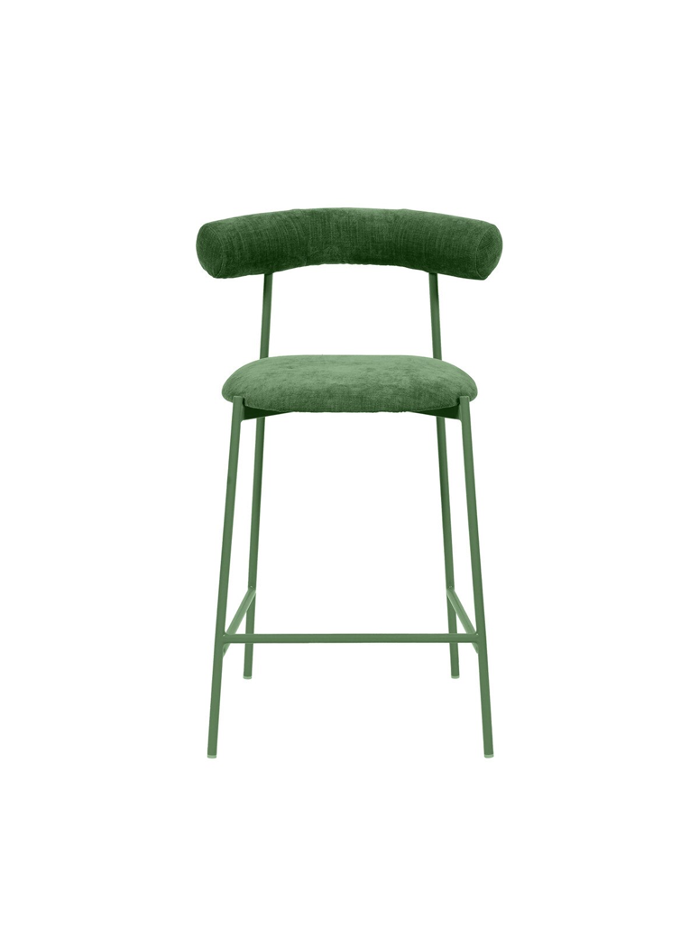 Nibbles Velvet Counter Stool,forest green