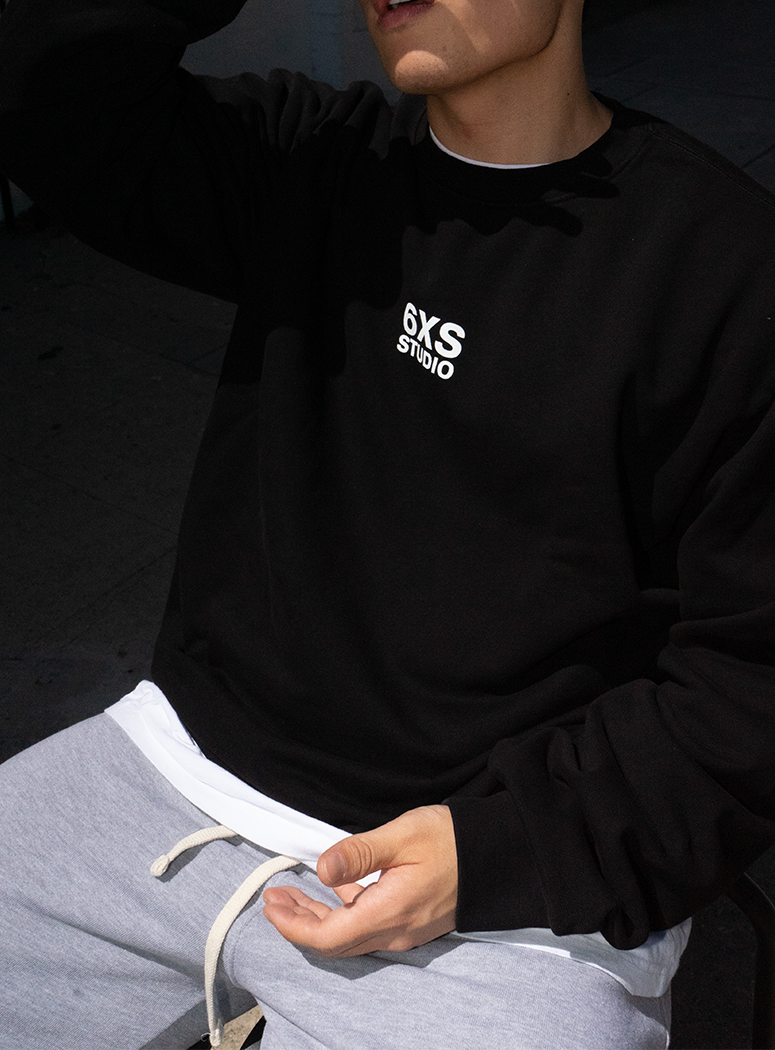 6XS CREW SWEATSHIRT,black