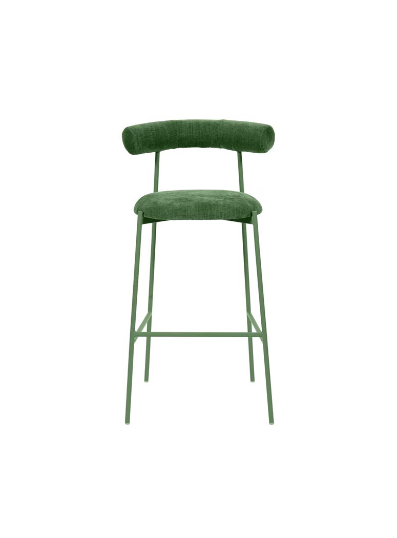 Nibbles Velvet Bar Stool,forest green