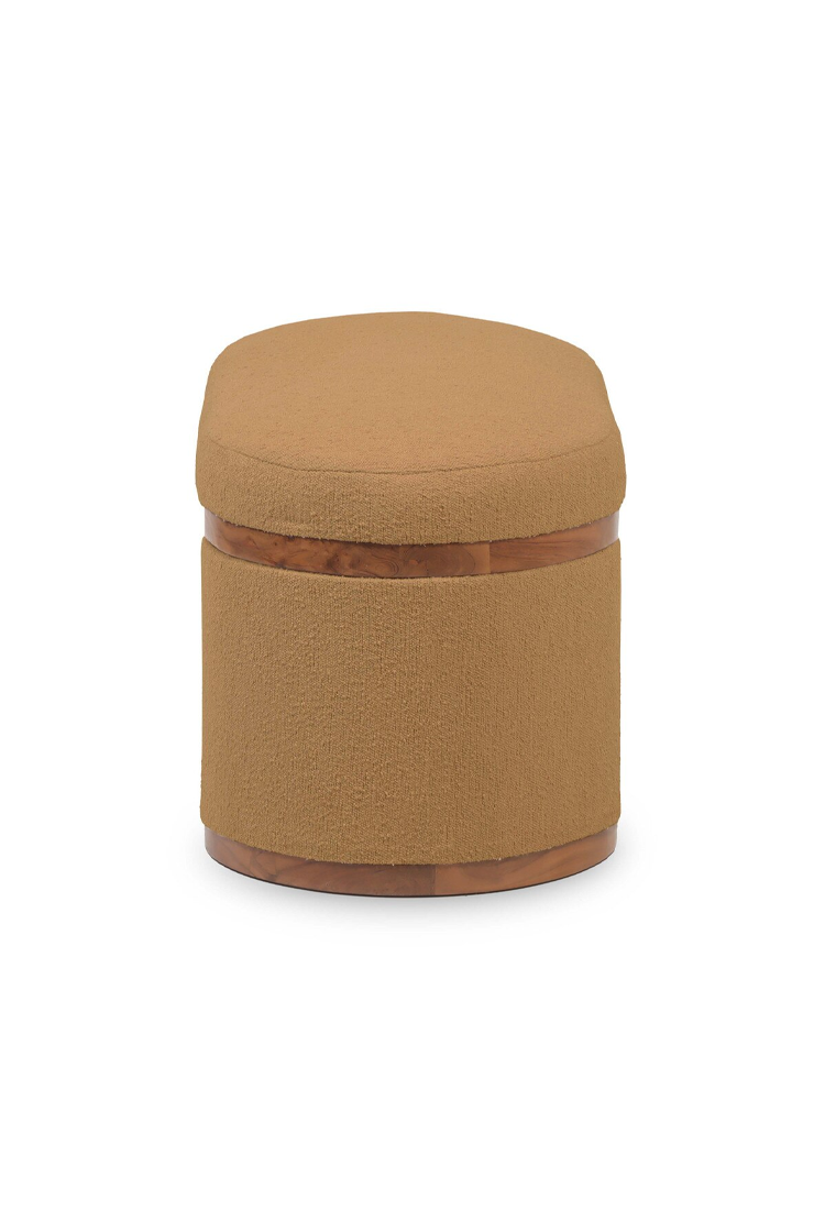 Vespera Oval Storage Ottoman,peach