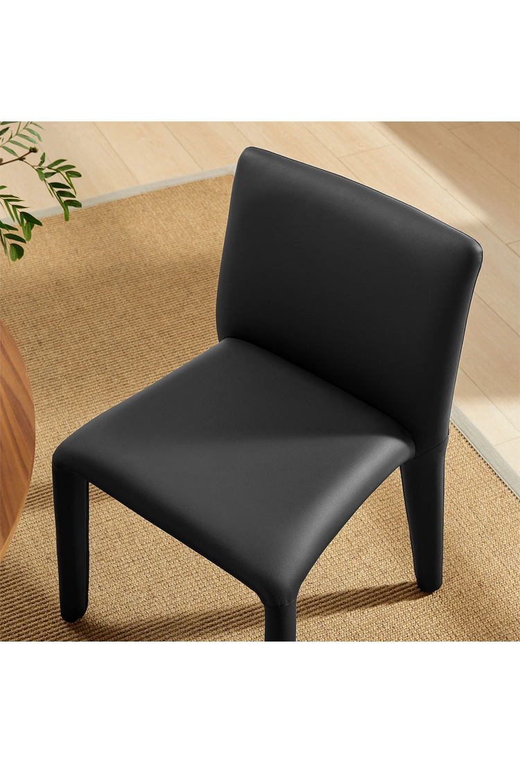 Noviara Vegan Leather Dining Chair,Black