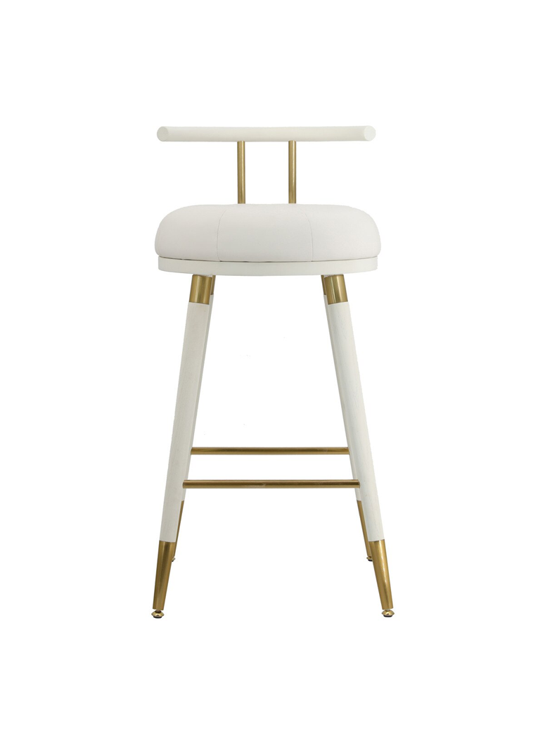 Tinker Leather Barstool,white