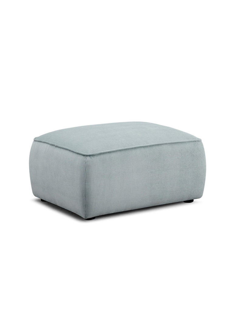 Syntara Velvet Ottoman, Light Green