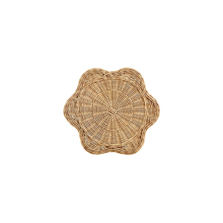 Eric Natural Rattan Side Table, Natural