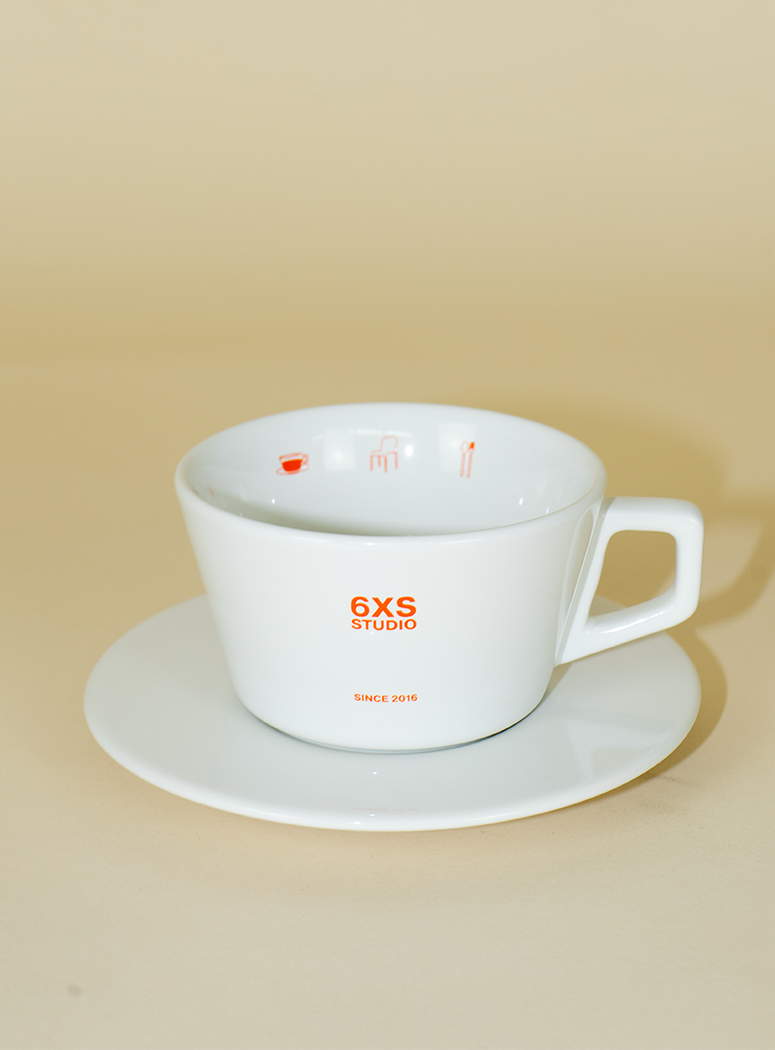 6XS Studio Latte Cup with Saucer / 12oz