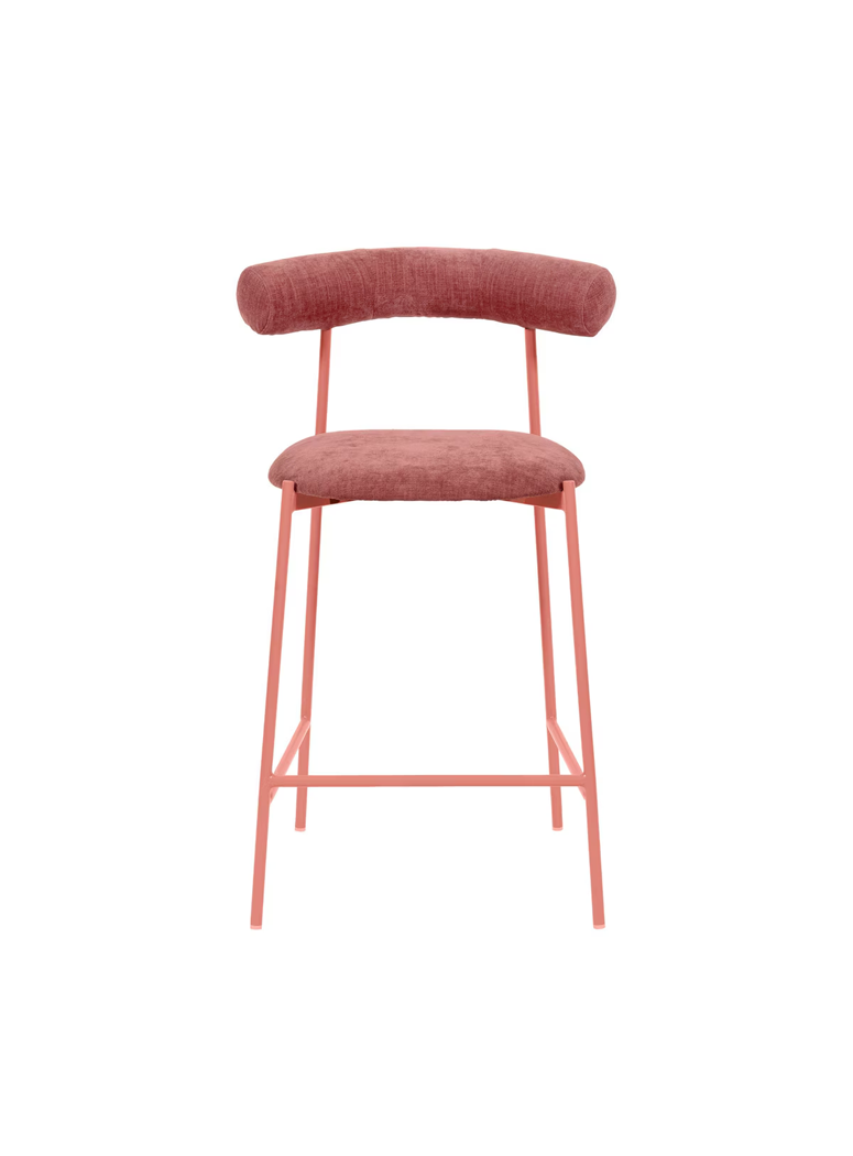 Nibbles Velvet Counter Stool,mauve