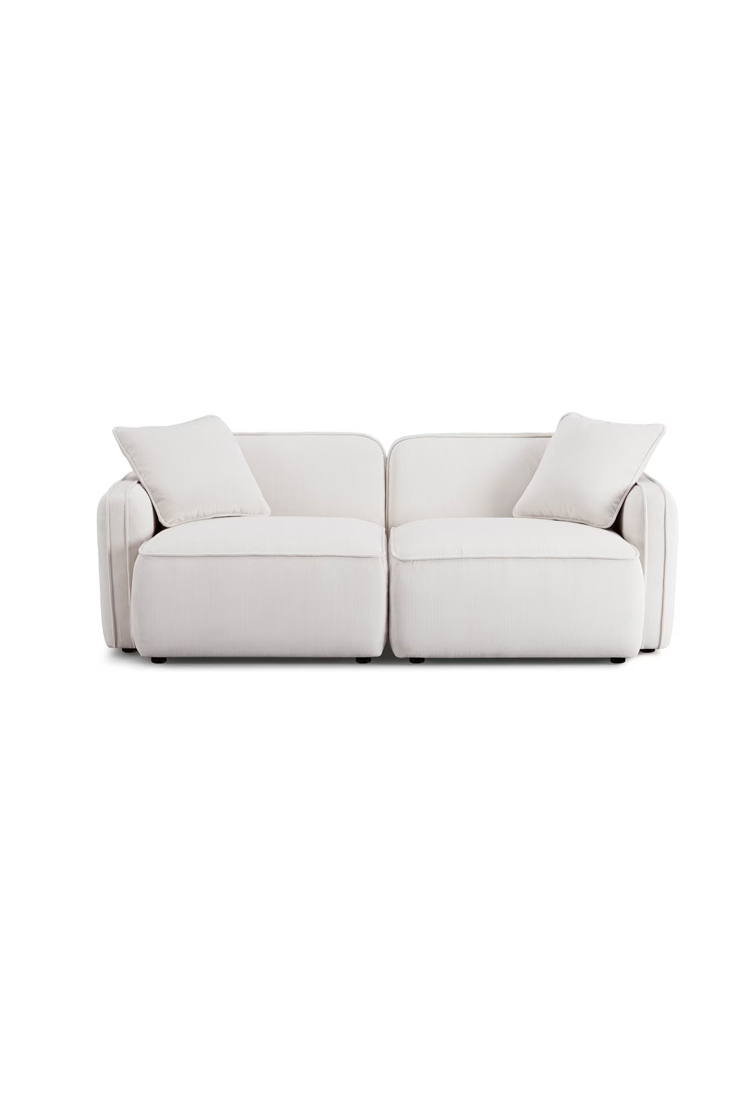 Syntara Velvet Loveseat,White Sand