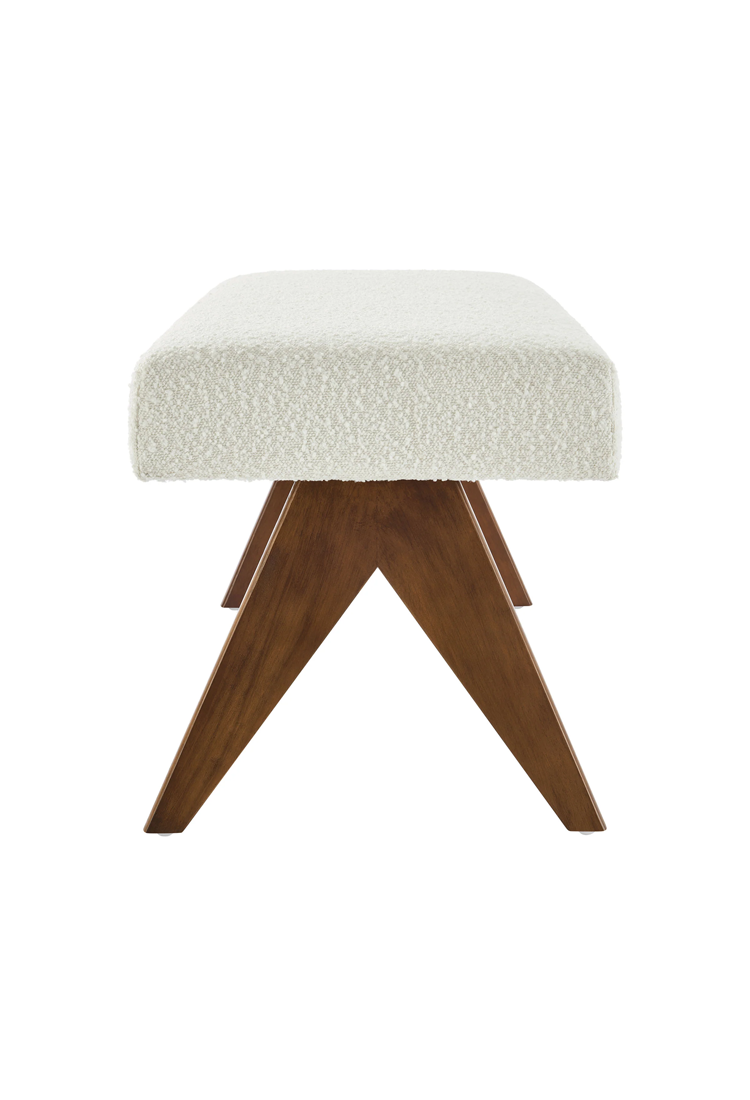 Fynix 47" Boucle Bench,Ivory