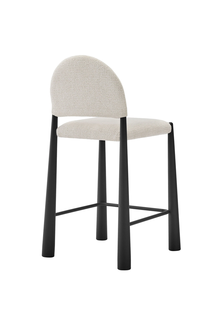 Alura Fabric Counter Stool,Black Cream