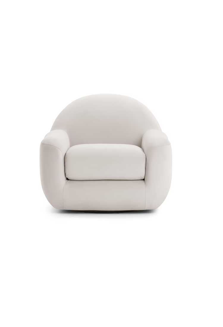 Ferenza Velvet Swivel Chair,Cream