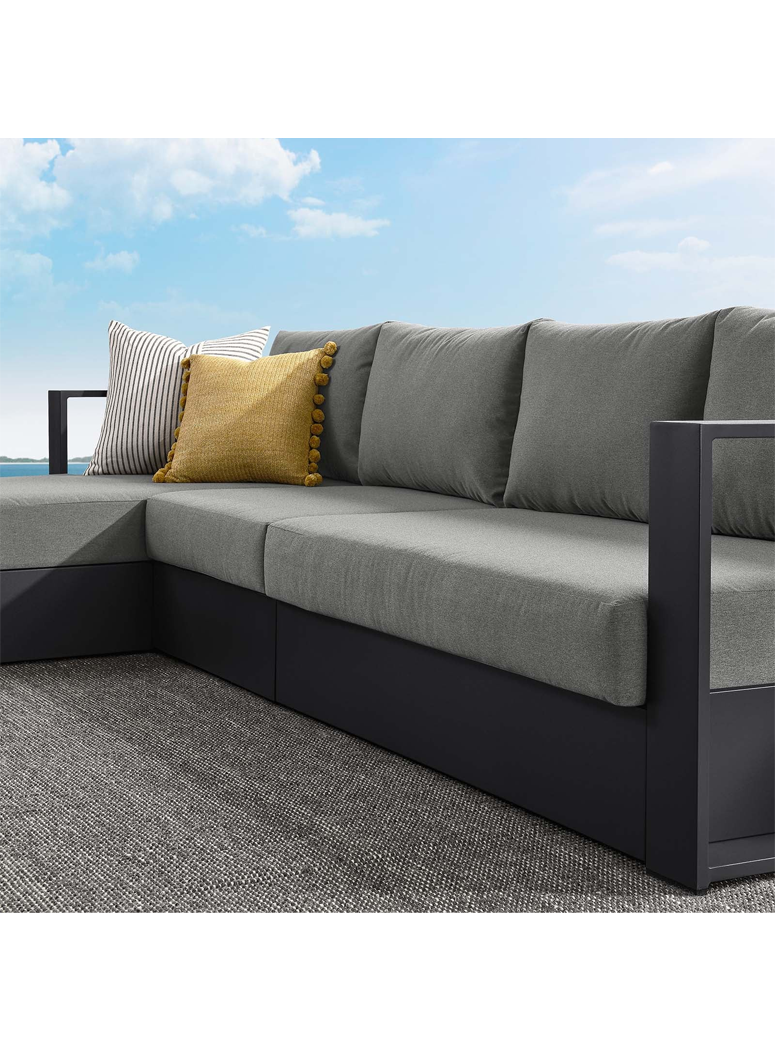 Credenza 3-Piece Sofa,left,charcoal