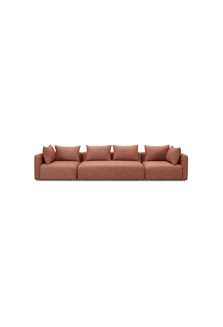 Temis Fabric 145" Long Sofa,Sedona Red