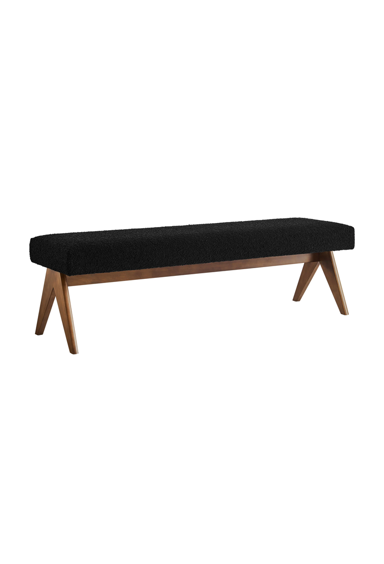 Fynix 47" Boucle Bench,Black