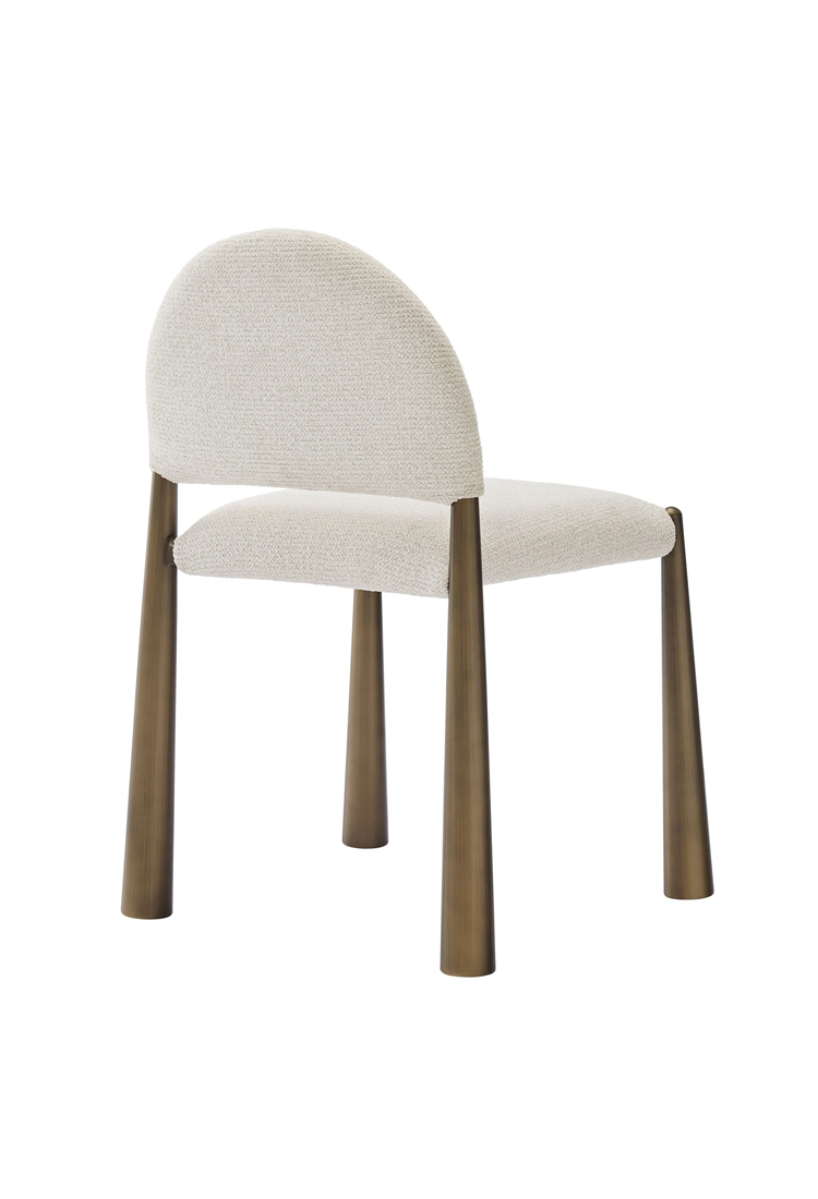 Alura Fabric Dining Side Chair,Brass Cream