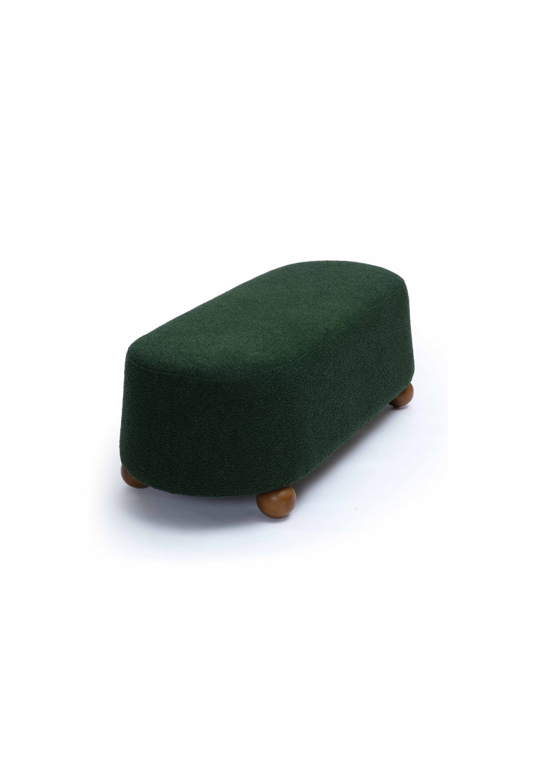 Sirenna Boucle Large Ottoman,Green