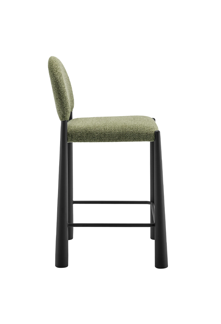 Alura Fabric Counter Stool,Black Leaf