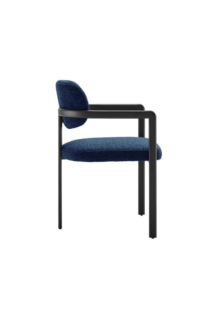 Marbella Fabric and Metal Dining Chair,Black Navy