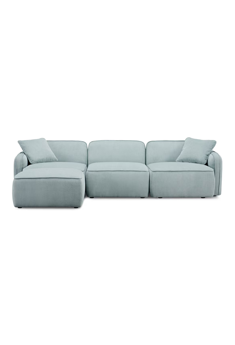 Syntara Velvet 4- Piece Sectional,Light Green