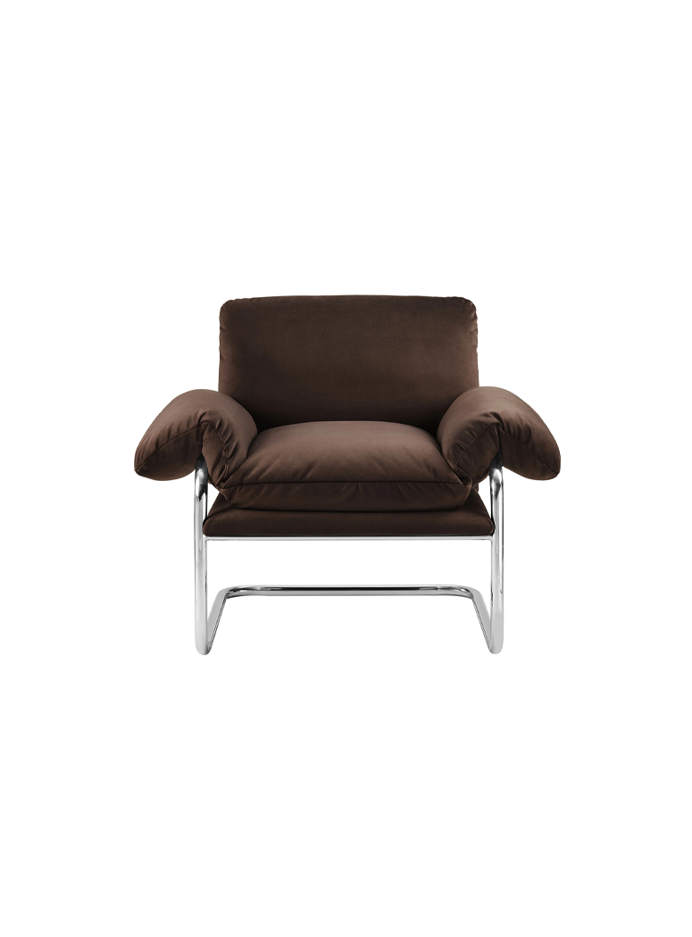 Ravessa Velvet Accent Chair,Chocolate Brown