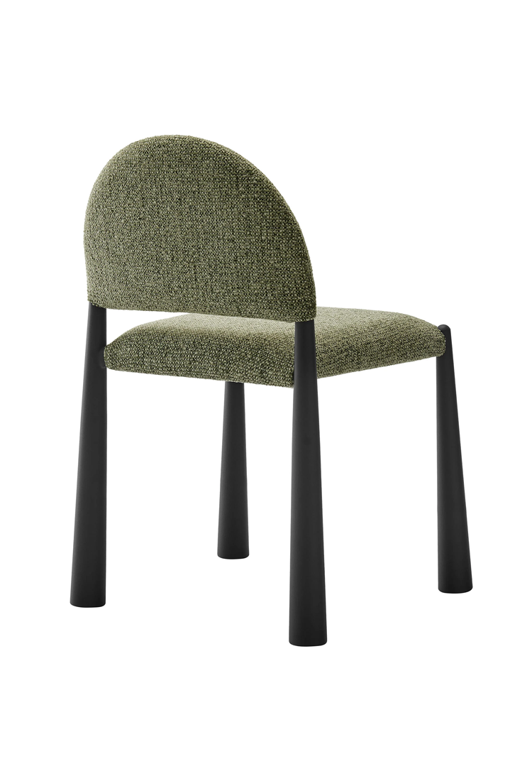 Alura Fabric Dining Side Chair,Black Leaf