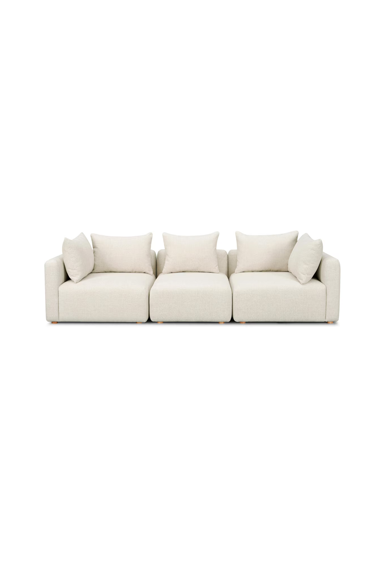 Temis Heavy Textured Fabric Sofa,Cream