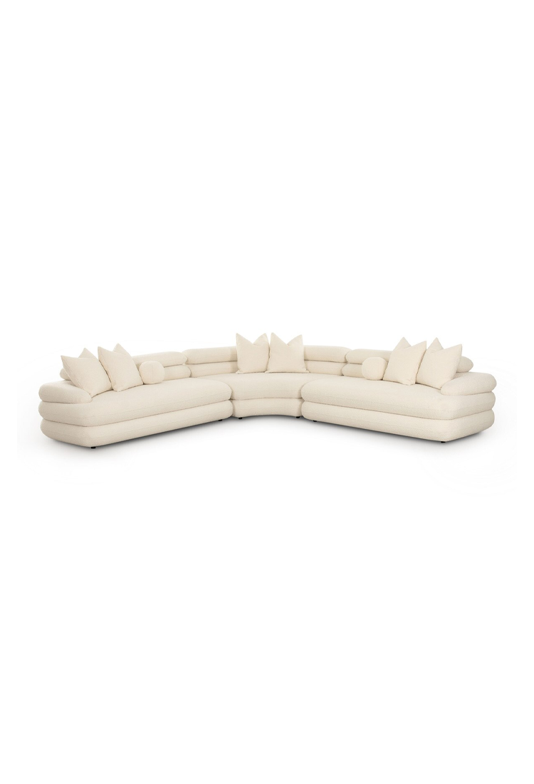 Restopia Cream Boucle Curved Sectional