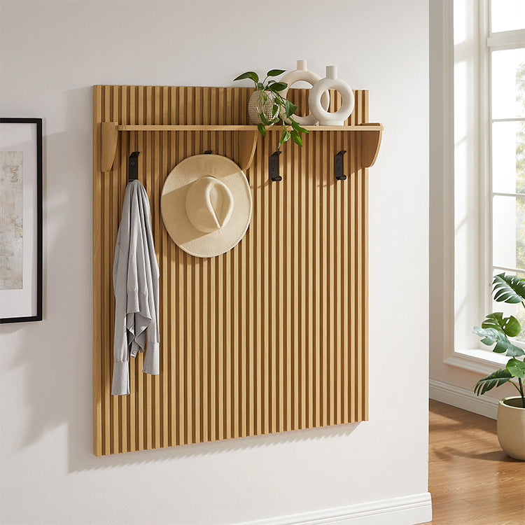 Chateau Coat Rack Panel With Shelf, oak