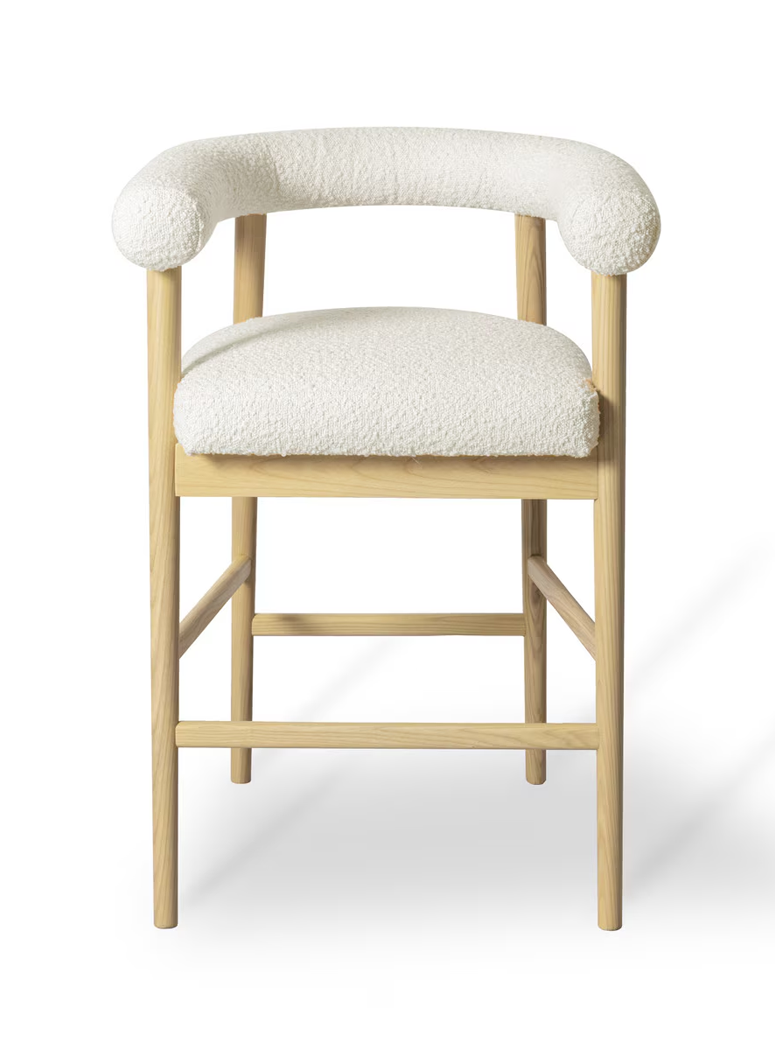 Riven Boucle Counter Stool,cream