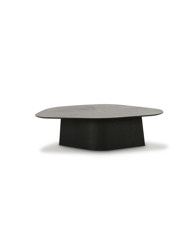 Fiorael Geometric Low Coffee Table,Black Ash