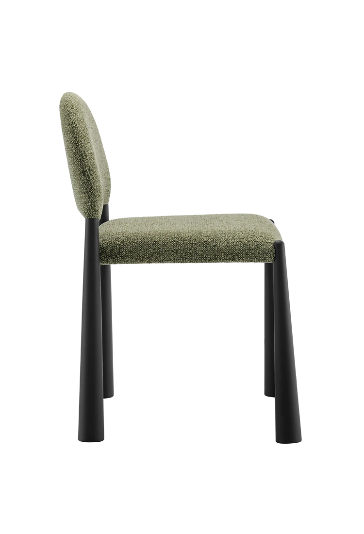 Alura Fabric Dining Side Chair,Black Leaf