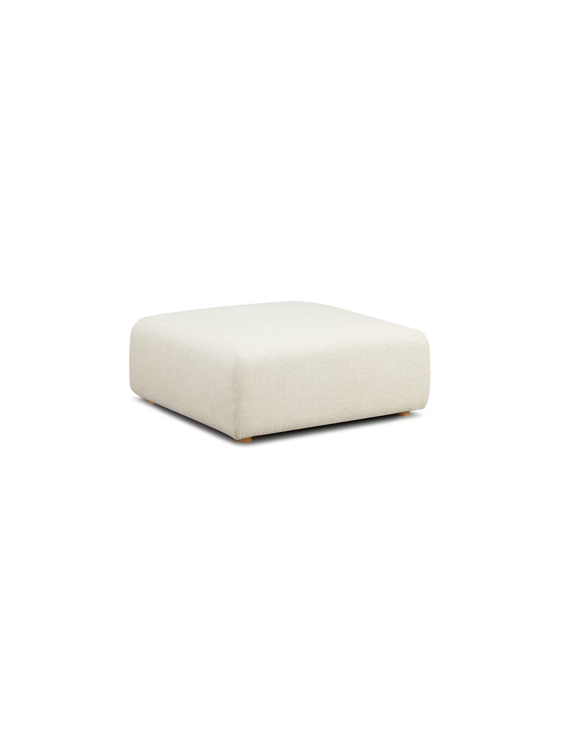 Temis Heavy Textured Fabric Ottoman,Cream