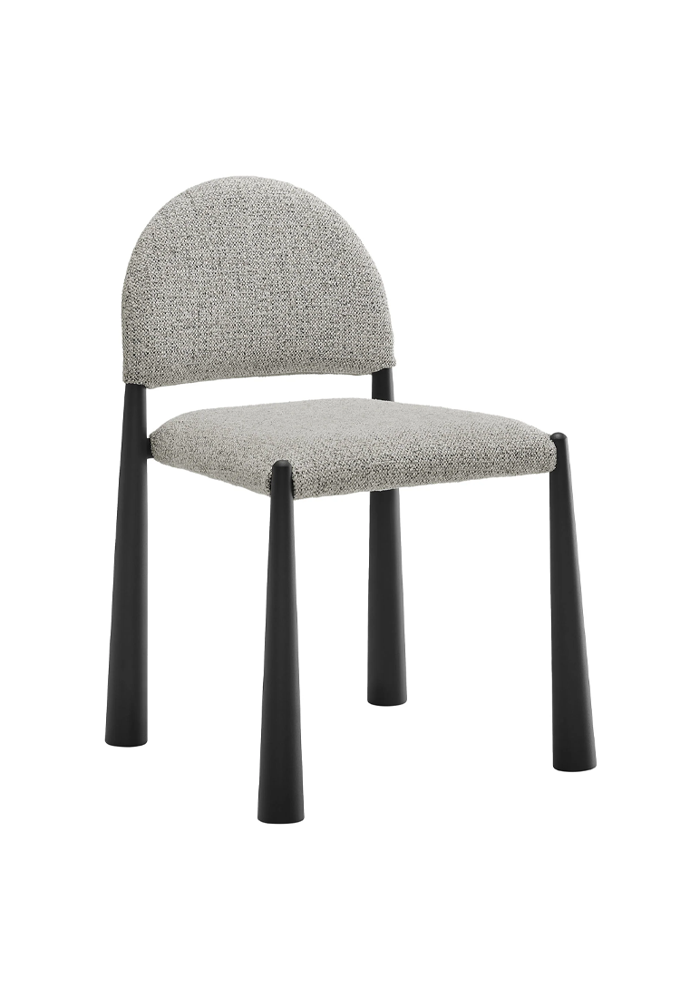 Alura Fabric Dining Side Chair,Black Camel