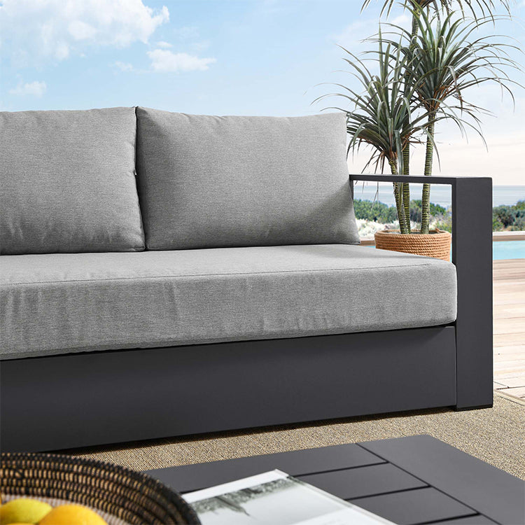Credenza Outdoor Wood Sofa, grey