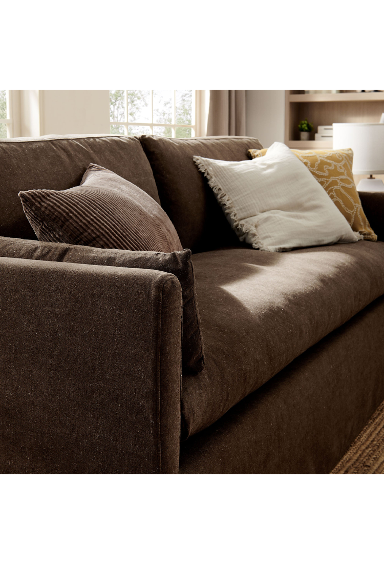 Leisure 85" Fabric Sofa,Cocoa