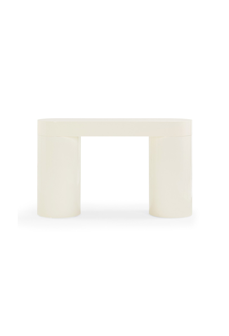 Nymera High Gloss Console Table ,Cream