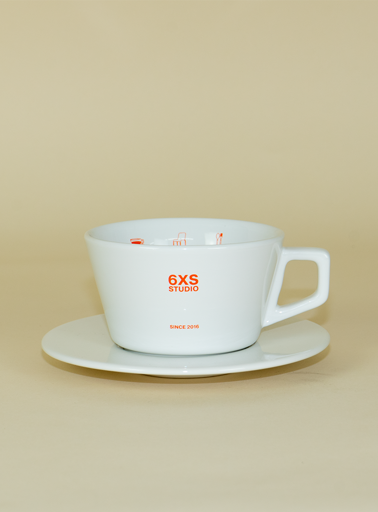 6XS STUDIO LATTE CUP with saucer / 12OZ